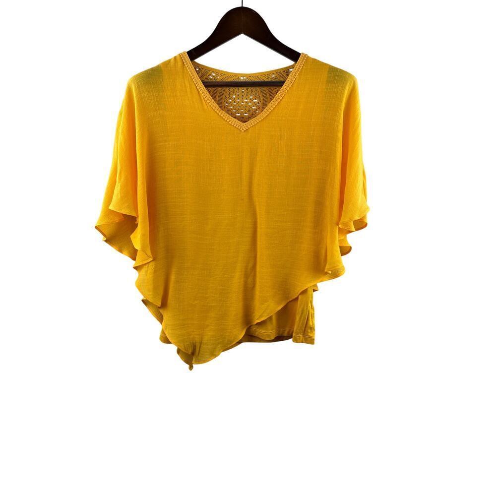 Women’s APT. 9 Medium Yellow Blouse w/ Embroidery